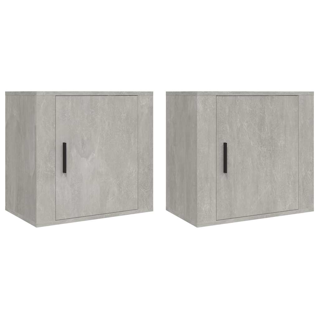 2 db betonszürke falra szerelhető éjjeliszekrény 50x30x47 cm 2