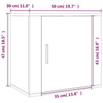 2 db betonszürke falra szerelhető éjjeliszekrény 50x30x47 cm 12