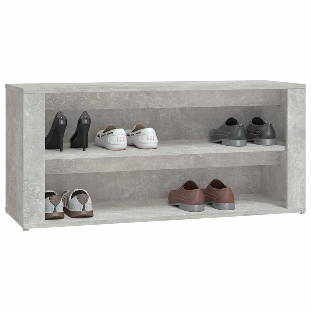 Betonszürke szerelt fa cipőtartó 100x35x45 cm 4