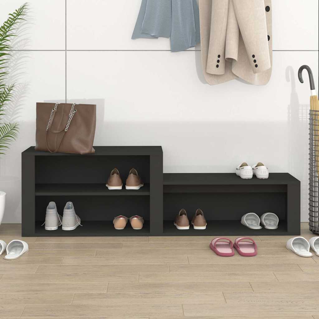 Fekete szerelt fa cipőszekrény 150 x 35 x 45 cm 3