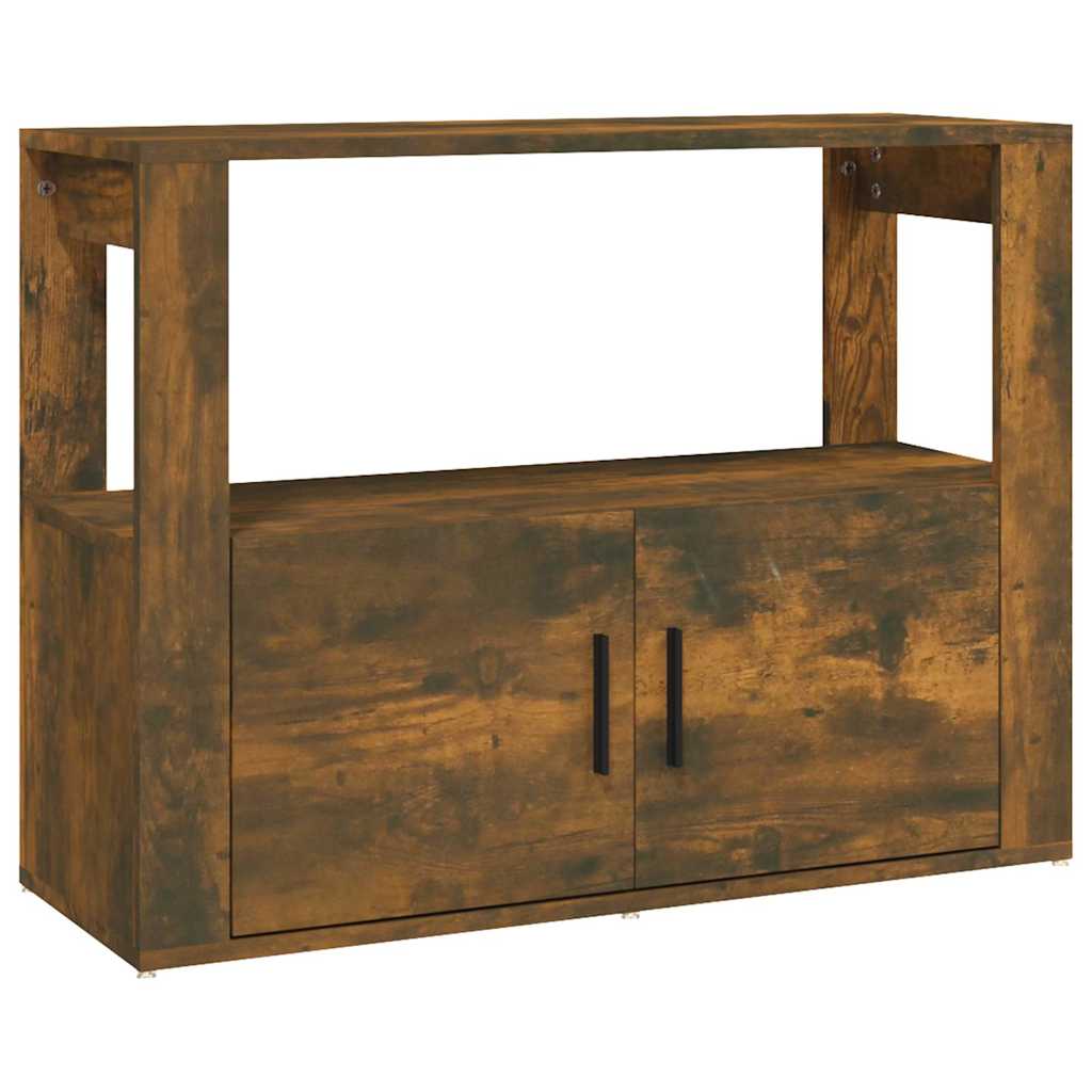 Füstös tölgy színű szerelt fa tálalószekrény 80x30x60 cm 2