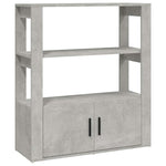 Betonszürke szerelt fa tálalószekrény 80x30x90 cm 2