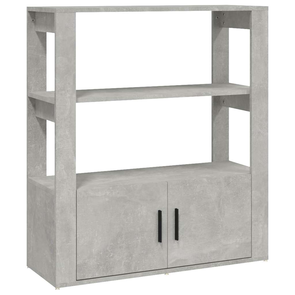 Betonszürke szerelt fa tálalószekrény 80x30x90 cm 2