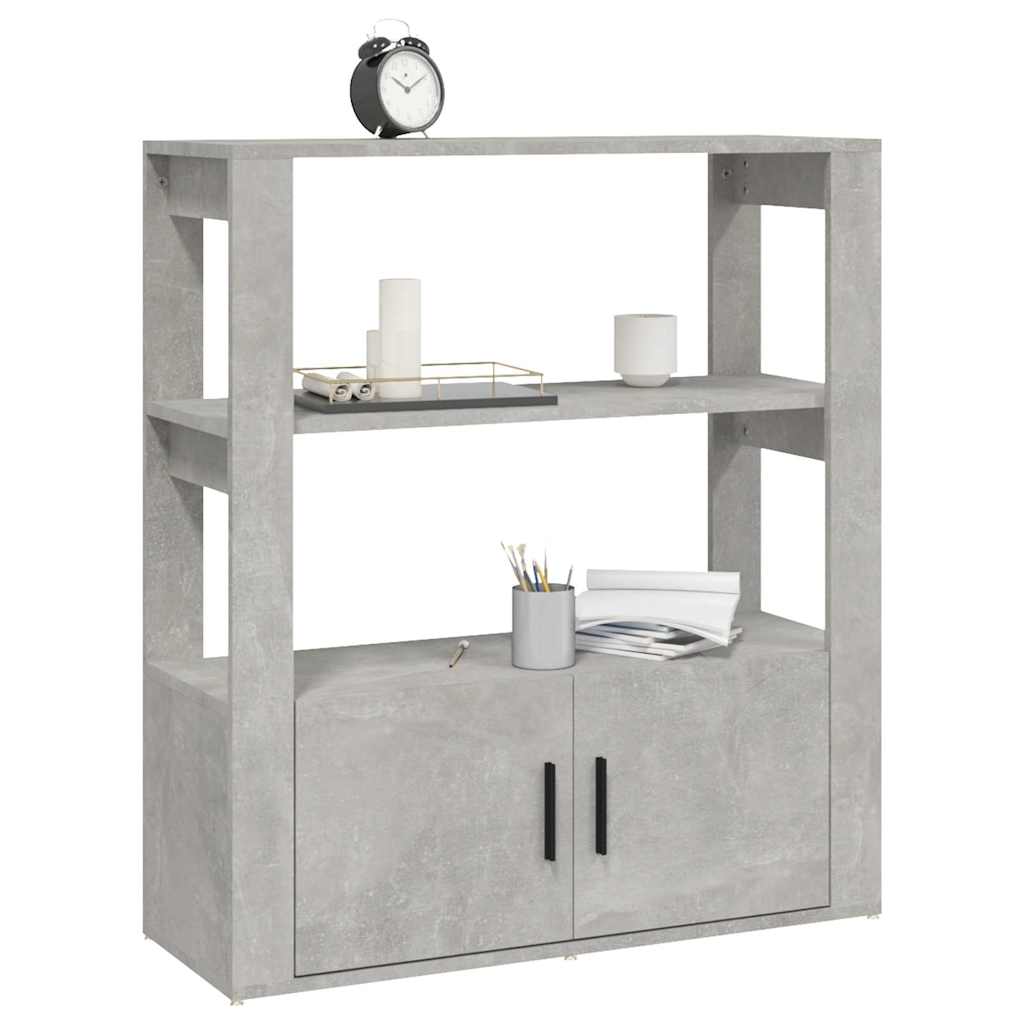 Betonszürke szerelt fa tálalószekrény 80x30x90 cm 4