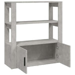 Betonszürke szerelt fa tálalószekrény 80x30x90 cm 7