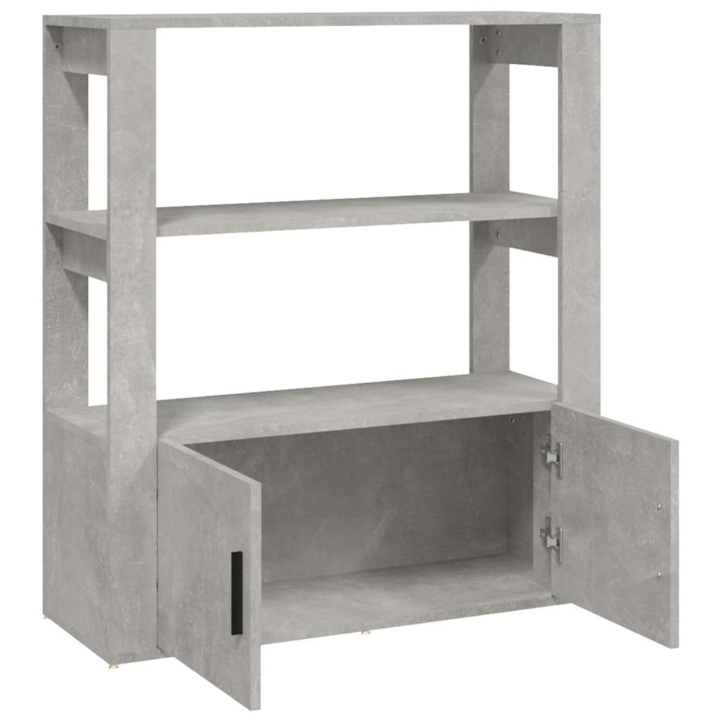 Betonszürke szerelt fa tálalószekrény 80x30x90 cm 7