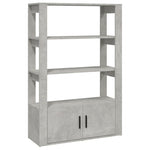 Betonszürke szerelt fa tálalószekrény 80x30x119,5 cm 2