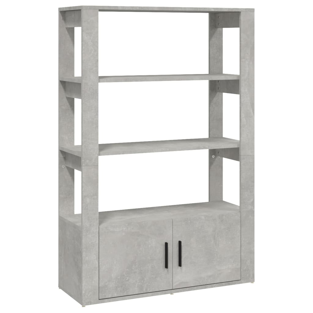 Betonszürke szerelt fa tálalószekrény 80x30x119,5 cm 2