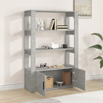 Betonszürke szerelt fa tálalószekrény 80x30x119,5 cm 3