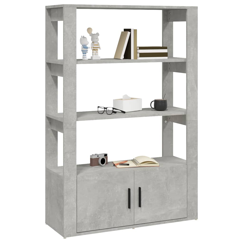 Betonszürke szerelt fa tálalószekrény 80x30x119,5 cm 4