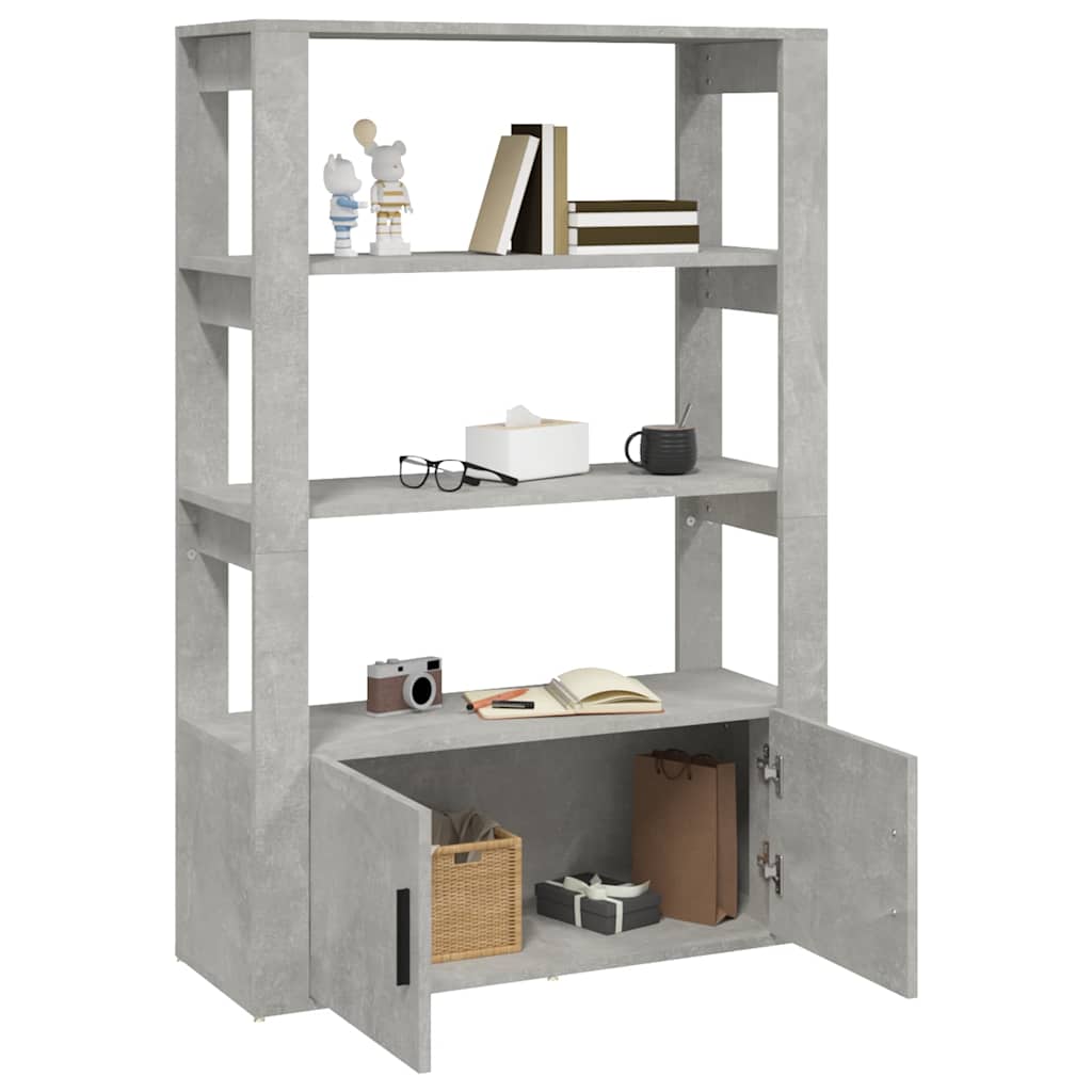 Betonszürke szerelt fa tálalószekrény 80x30x119,5 cm 5