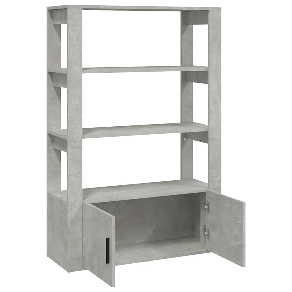 Betonszürke szerelt fa tálalószekrény 80x30x119,5 cm 7