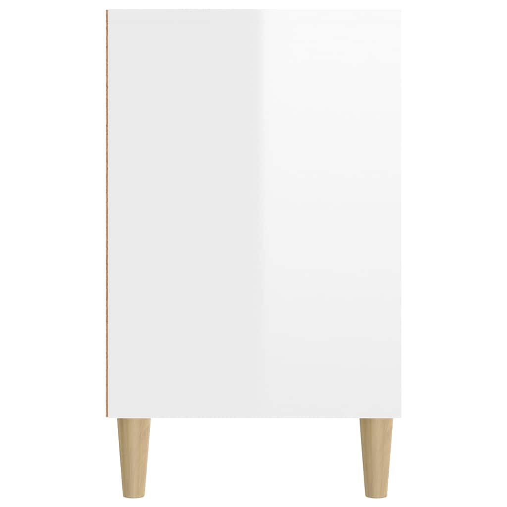 Magasfényű fehér szerelt fa cipősszekrény 102x36x60 cm 6