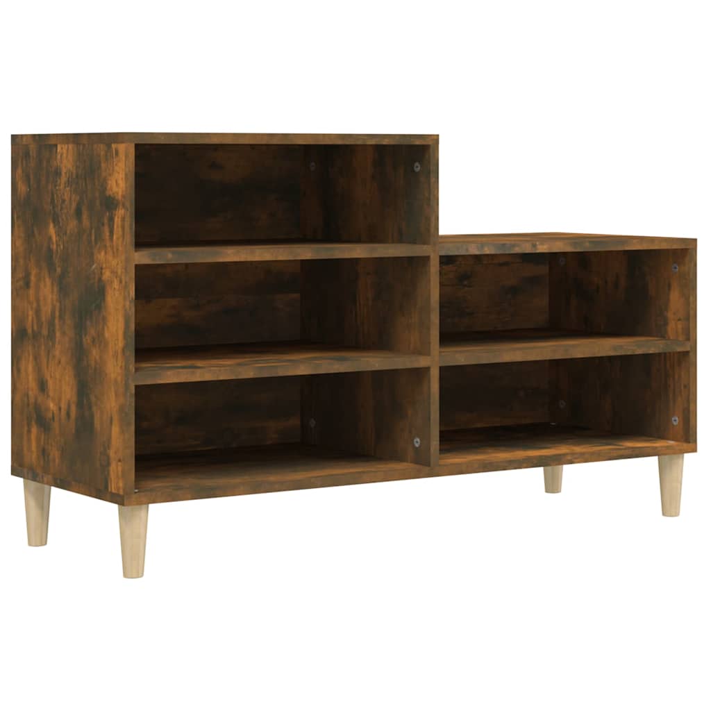 Füstös tölgy színű szerelt fa cipősszekrény 102 x 36 x 60 cm 2