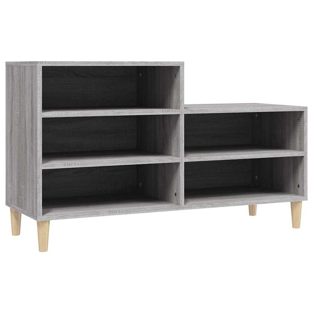 Szürke sonoma színű szerelt fa cipősszekrény 102x36x60 cm 2