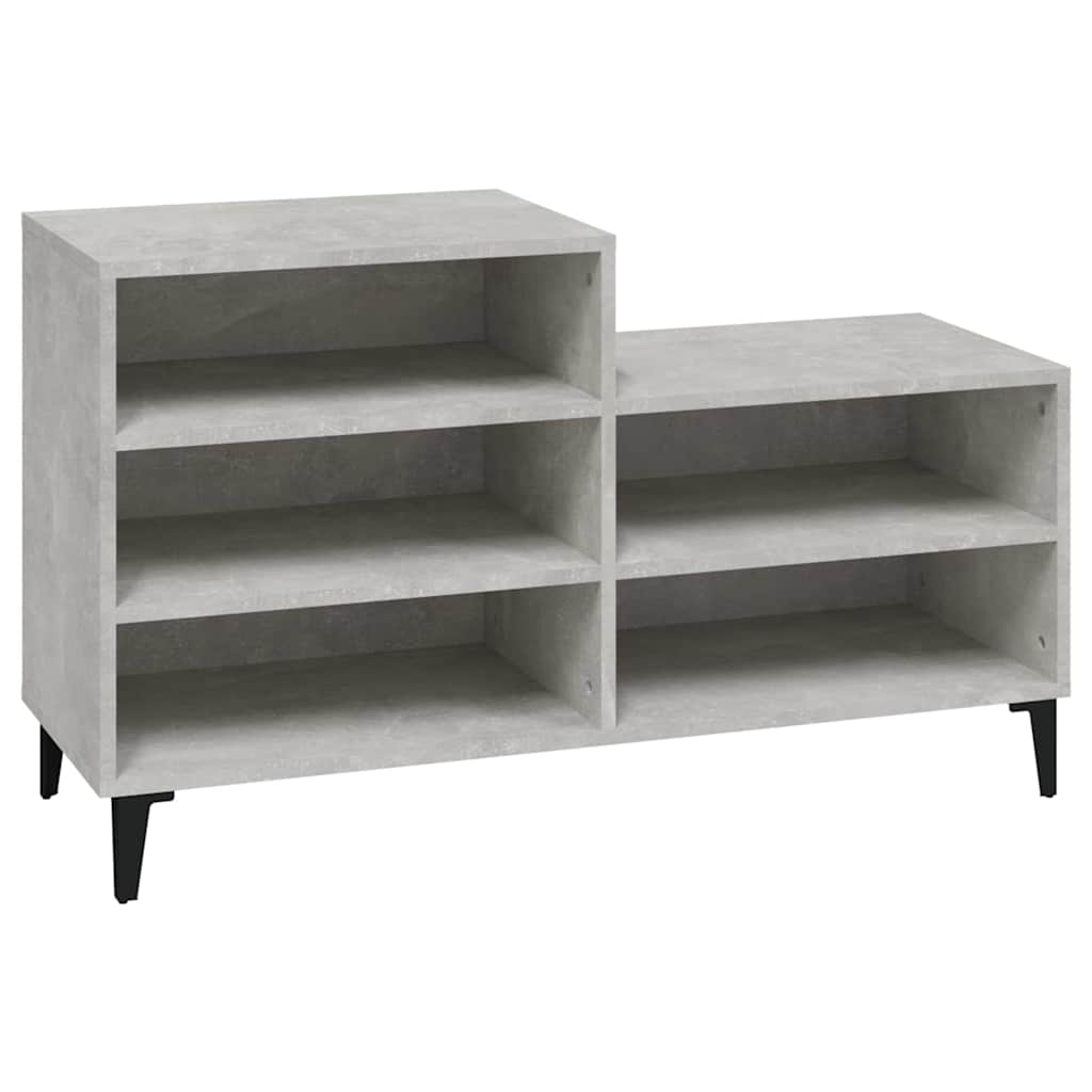 Betonszürke szerelt fa cipőszekrény 102x36x60 cm 2