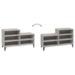 Betonszürke szerelt fa cipőszekrény 102x36x60 cm 5