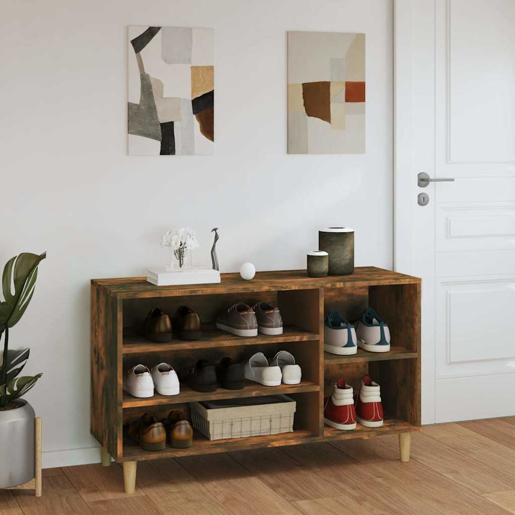 Füstös tölgy színű szerelt fa cipősszekrény 102 x 36 x 60 cm 3