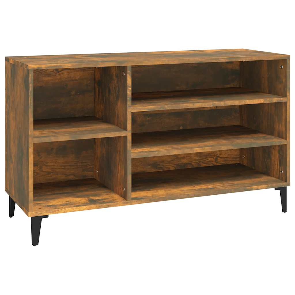 Füstös tölgy színű szerelt fa cipősszekrény 102 x 36 x 60 cm 2