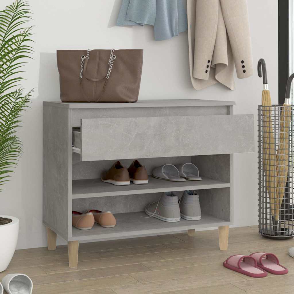 Betonszürke szerelt fa cipőszekrény 70x36x60 cm 3