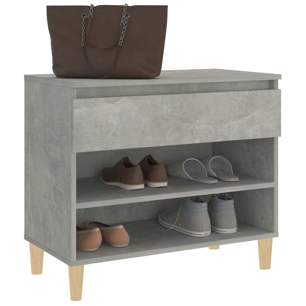 Betonszürke szerelt fa cipőszekrény 70x36x60 cm 4