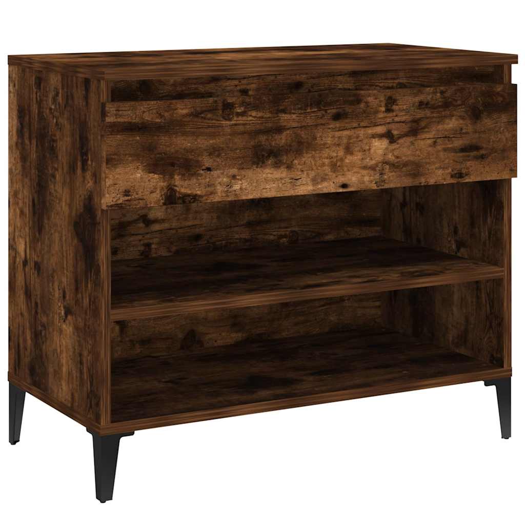 Füstös tölgy színű szerelt fa cipősszekrény 70 x 36 x 60 cm 2