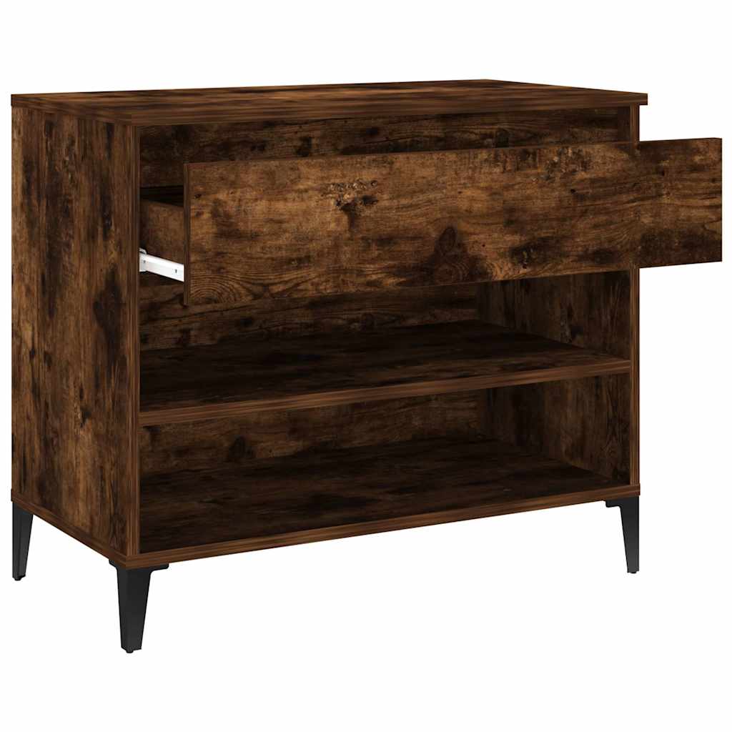 Füstös tölgy színű szerelt fa cipősszekrény 70 x 36 x 60 cm 6