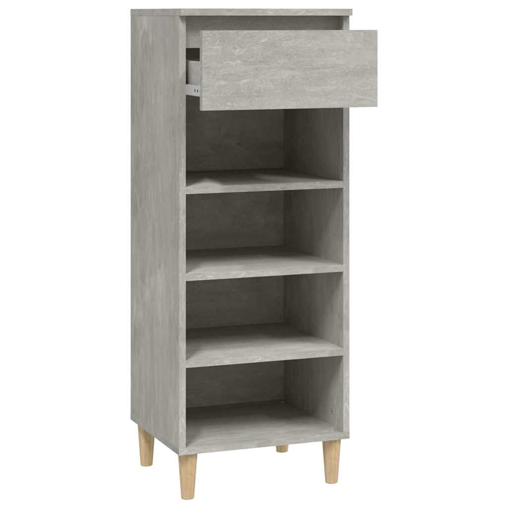 Betonszürke szerelt fa cipőszekrény 40 x 36 x 105 cm 4