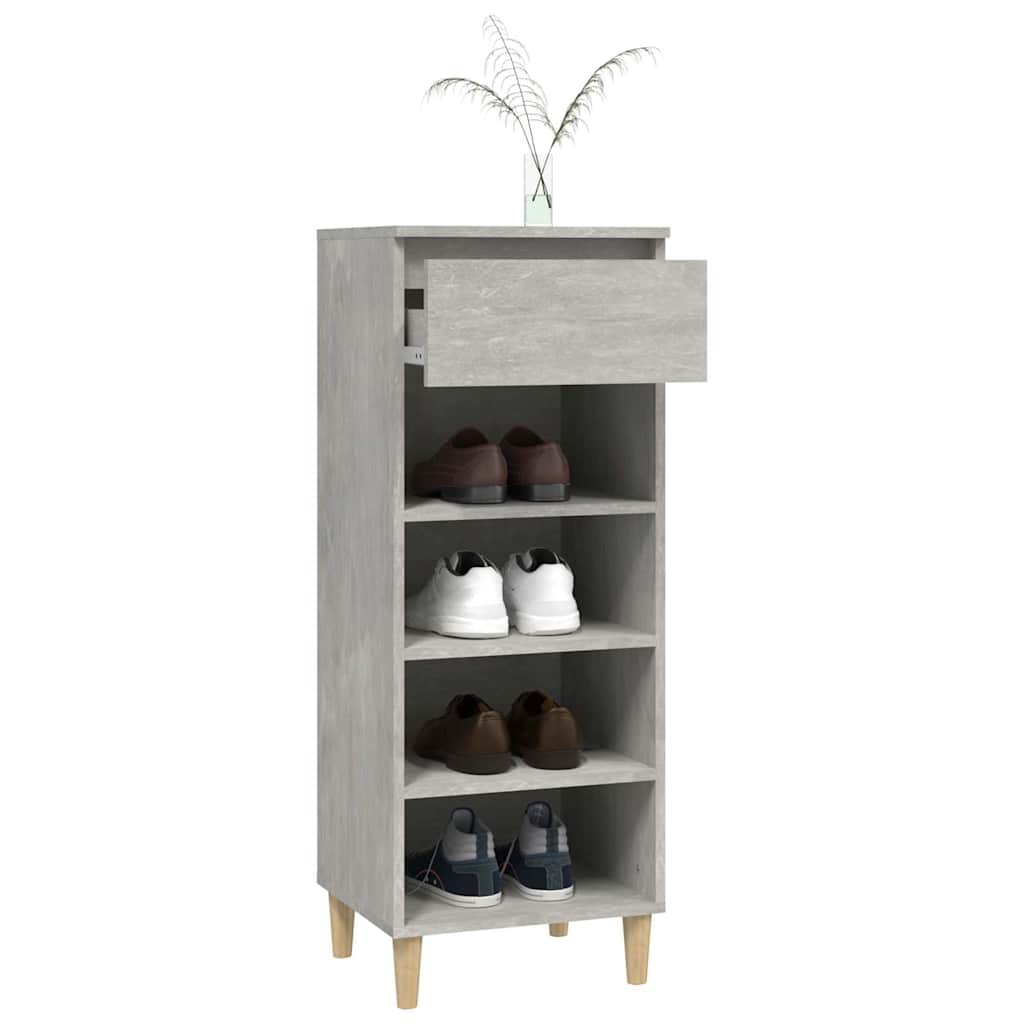 Betonszürke szerelt fa cipőszekrény 40 x 36 x 105 cm 7