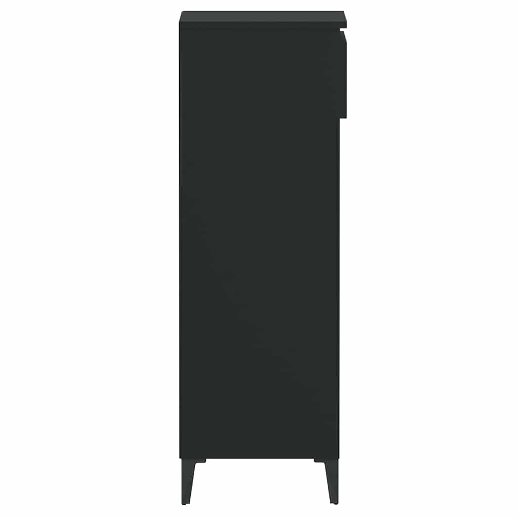 Fekete szerelt fa cipőtároló szekrény 40x36x105 cm 7