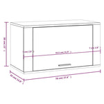 Betonszürke szerelt fa fali cipőszekrény 70 x 35 x 38 cm 9