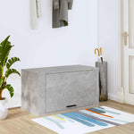 Betonszürke szerelt fa fali cipőszekrény 70 x 35 x 38 cm