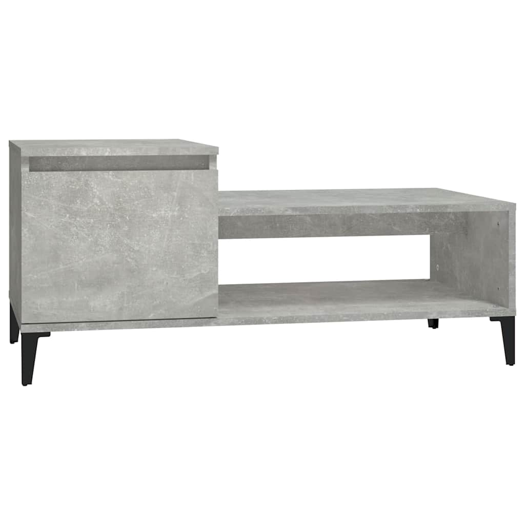 Betonszürke szerelt fa dohányzóasztal 100 x 50 x 45 cm 2