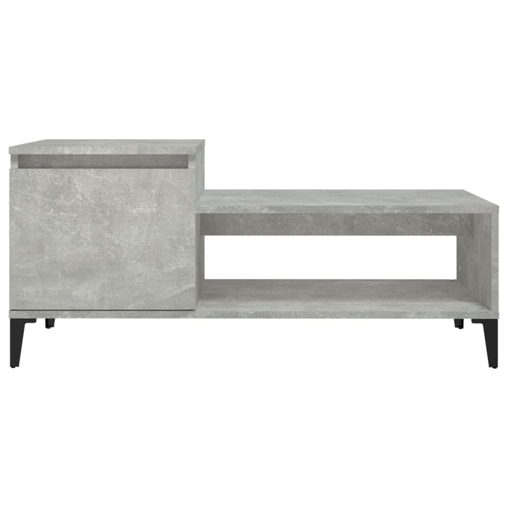 Betonszürke szerelt fa dohányzóasztal 100 x 50 x 45 cm 5