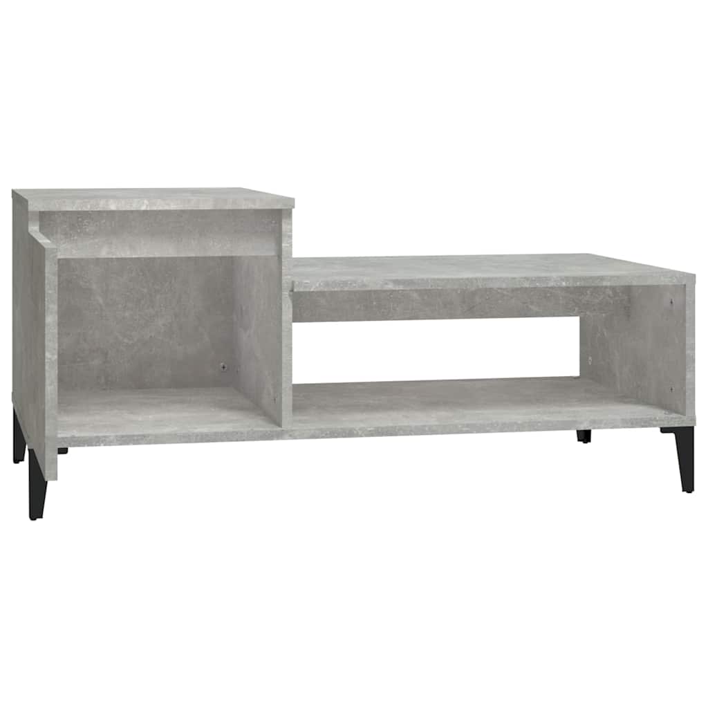 Betonszürke szerelt fa dohányzóasztal 100 x 50 x 45 cm 6