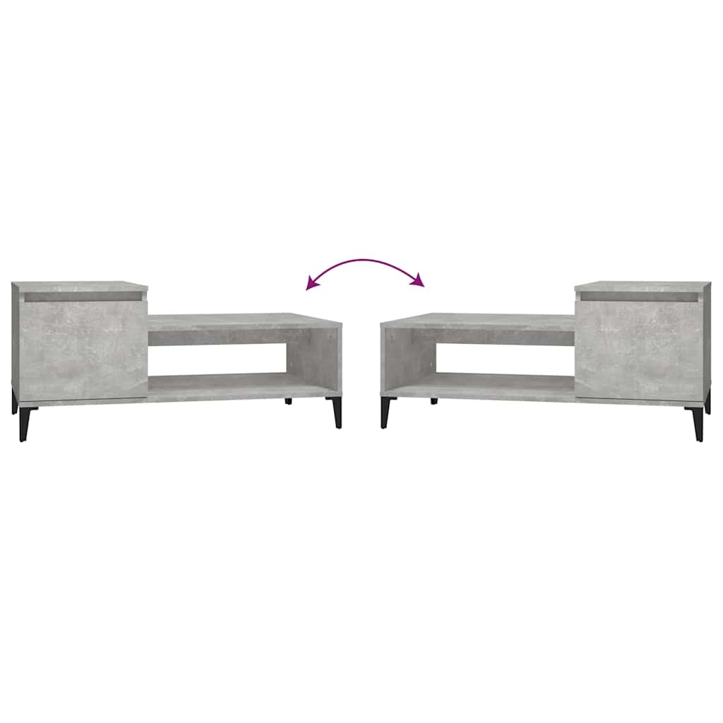 Betonszürke szerelt fa dohányzóasztal 100 x 50 x 45 cm 8