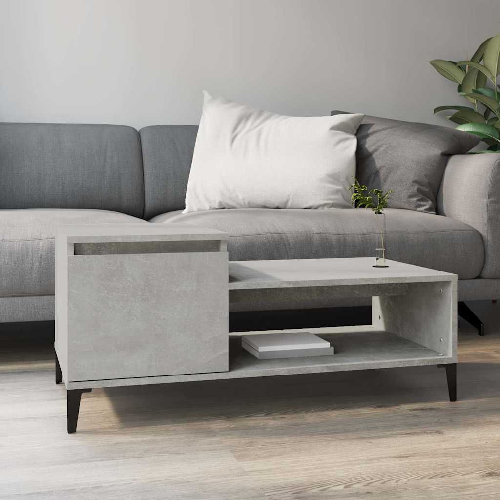 Betonszürke szerelt fa dohányzóasztal 100 x 50 x 45 cm