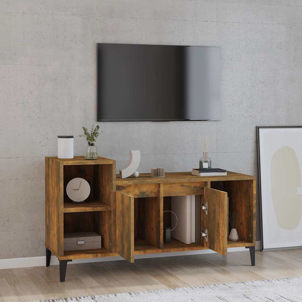 Füstös tölgy színű szerelt fa TV-szekrény 100x35x55 cm 3