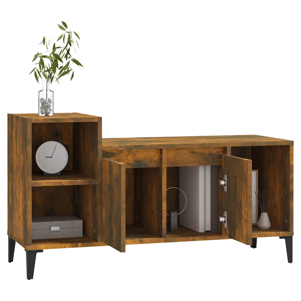 Füstös tölgy színű szerelt fa TV-szekrény 100x35x55 cm 4