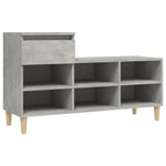 Betonszürke szerelt fa cipőszekrény 102x36x60 cm 2