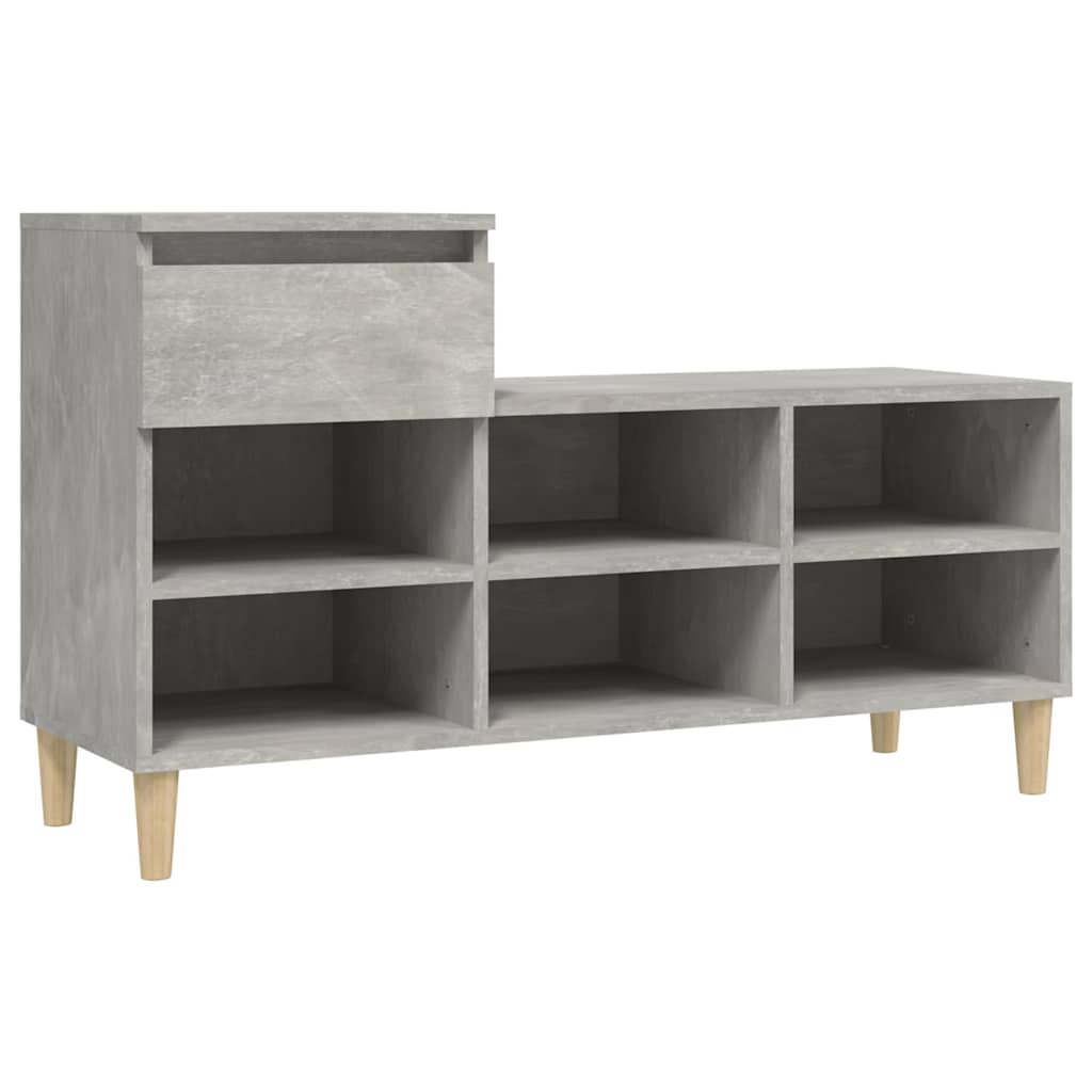 Betonszürke szerelt fa cipőszekrény 102x36x60 cm 2