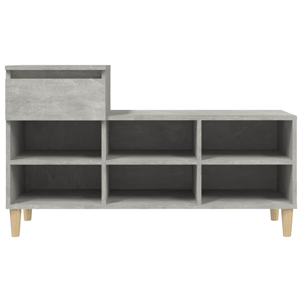 Betonszürke szerelt fa cipőszekrény 102x36x60 cm 6