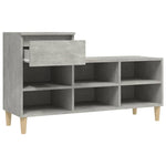 Betonszürke szerelt fa cipőszekrény 102x36x60 cm 7