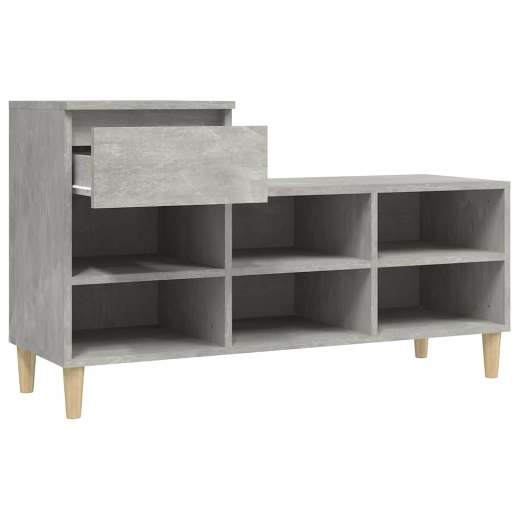 Betonszürke szerelt fa cipőszekrény 102x36x60 cm 7
