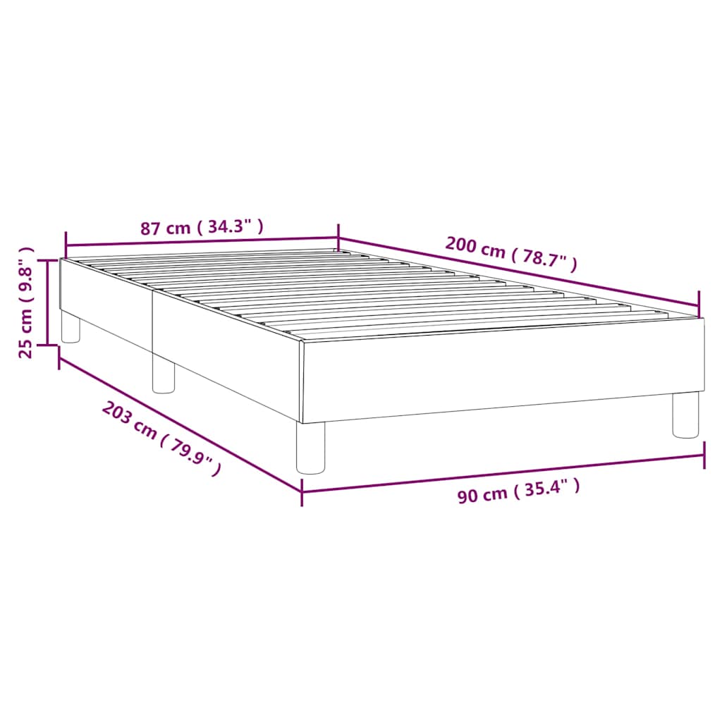 Krémszínű műbőr rugós ágykeret 90 x 200 cm 9
