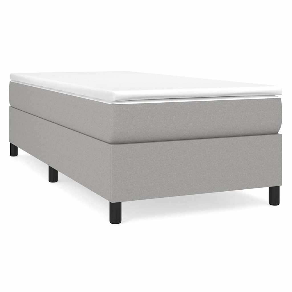 Világosszürke szövet rugós ágykeret 90x200 cm 2