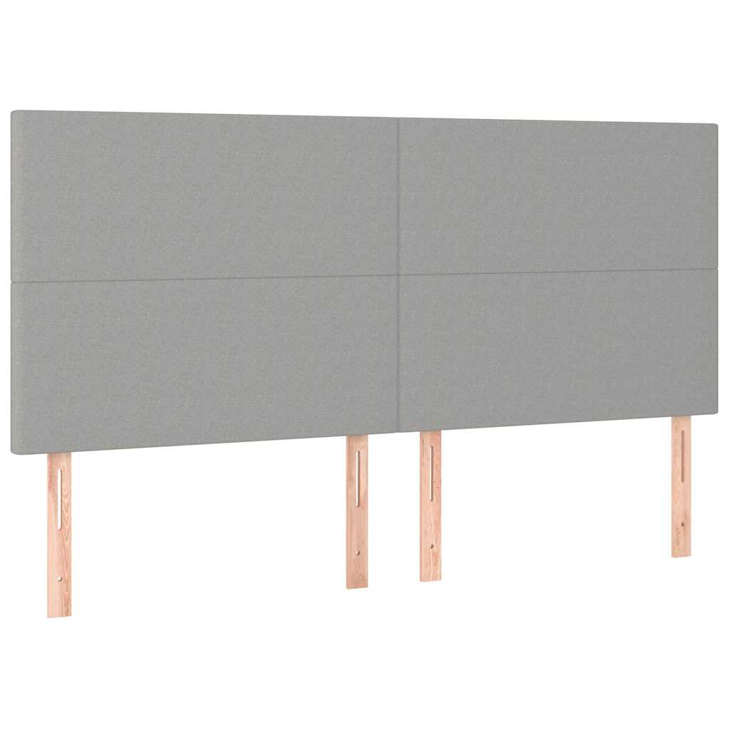 Világosszürke szövet fejtámla 180x5x118/128 cm 2