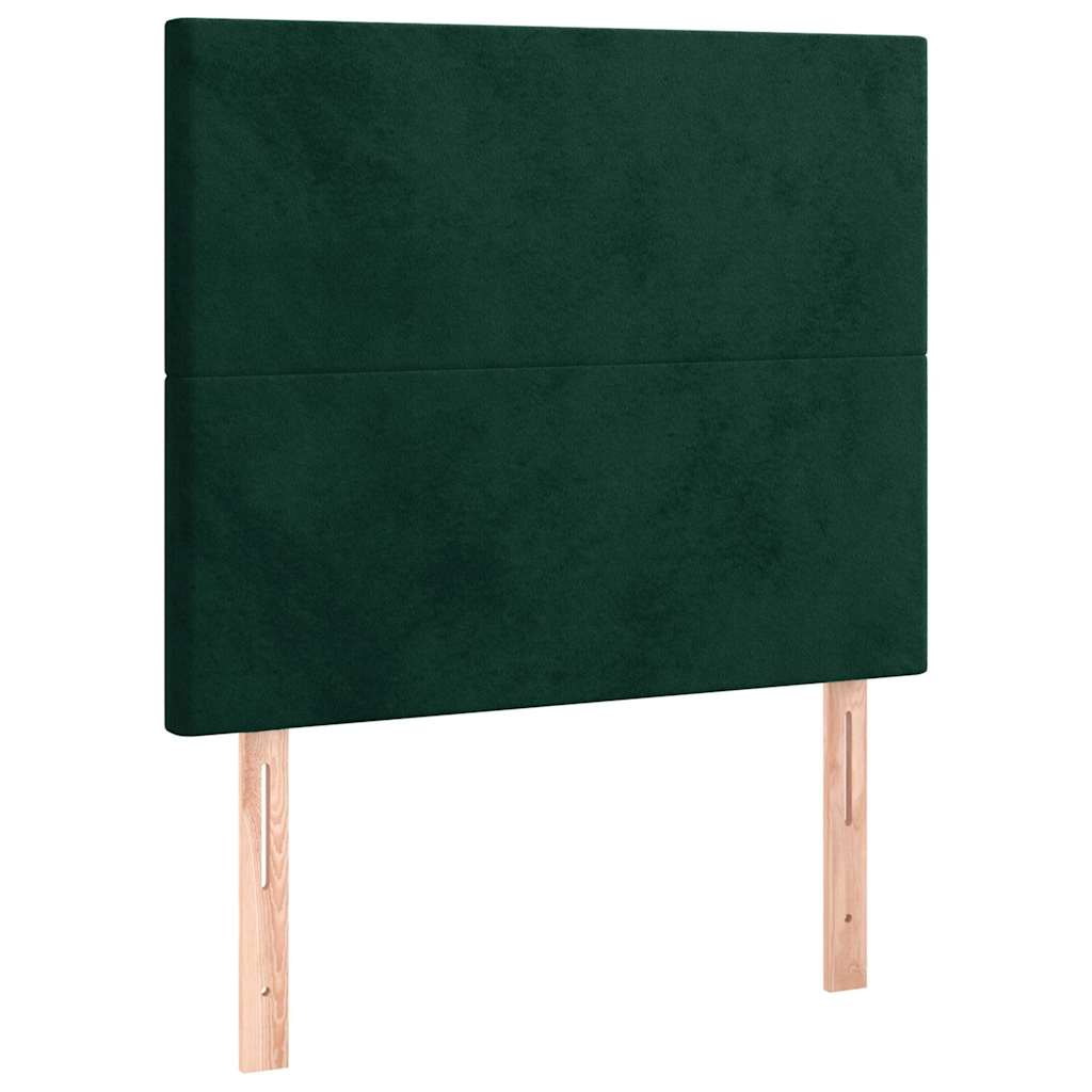 Sötétzöld bársony fejtámla 90x5x118/128 cm 2