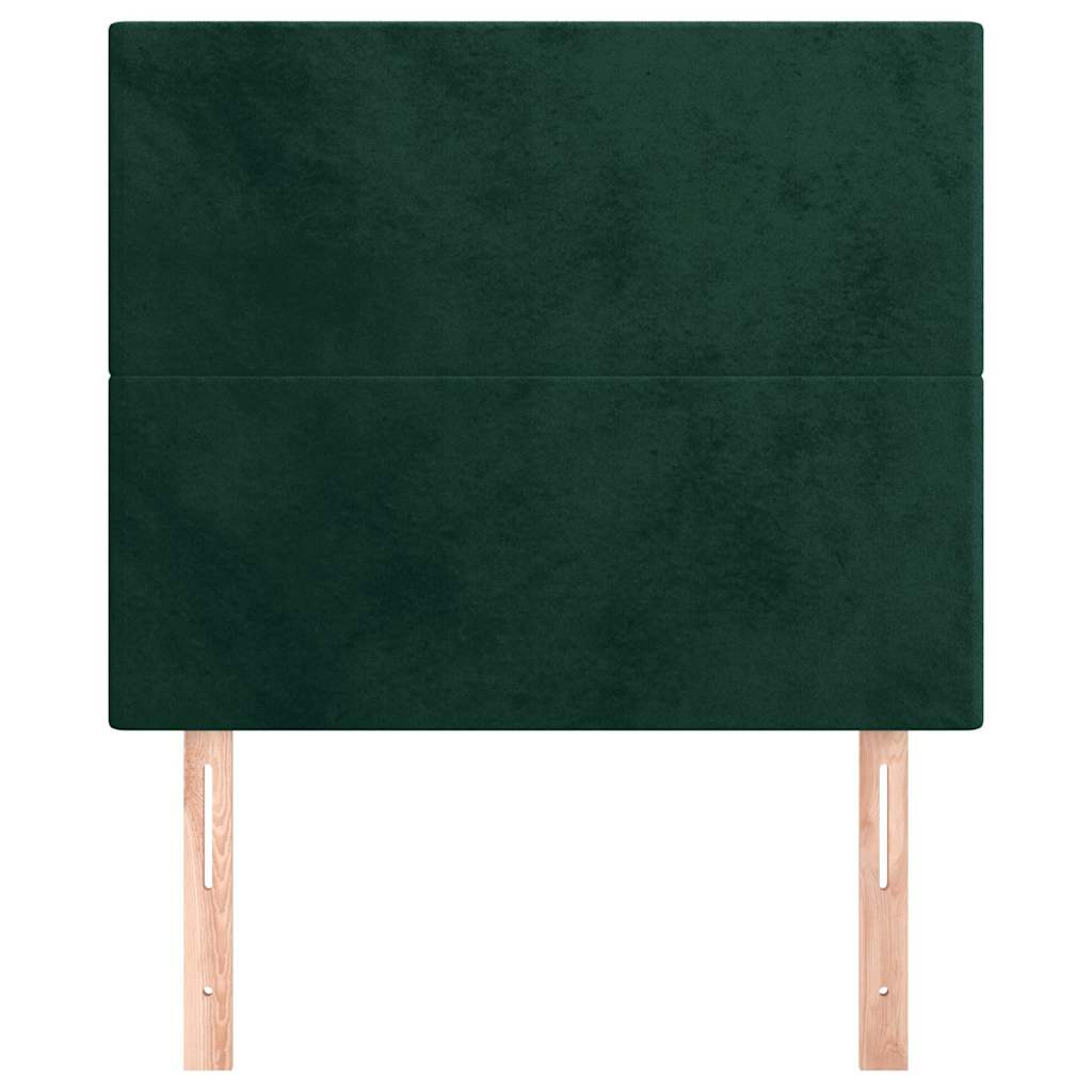 Sötétzöld bársony fejtámla 90x5x118/128 cm 3