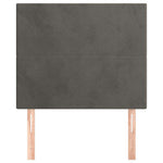 Sötétszürke bársony fejtámla 100x5x118/128 cm 3